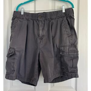 Tommy Bahama Relax Large Men Elastic Waist Shorts Gray Cargo